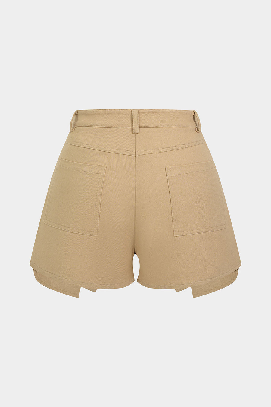 Double Waistband Button Pocket Shorts