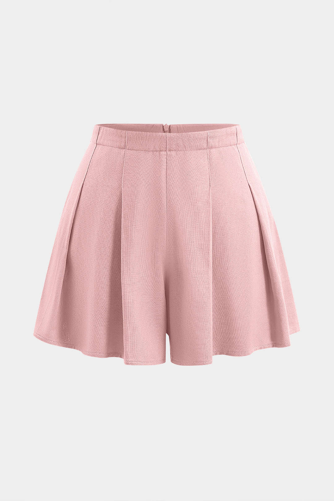 Linen Pleated Zipper Shorts