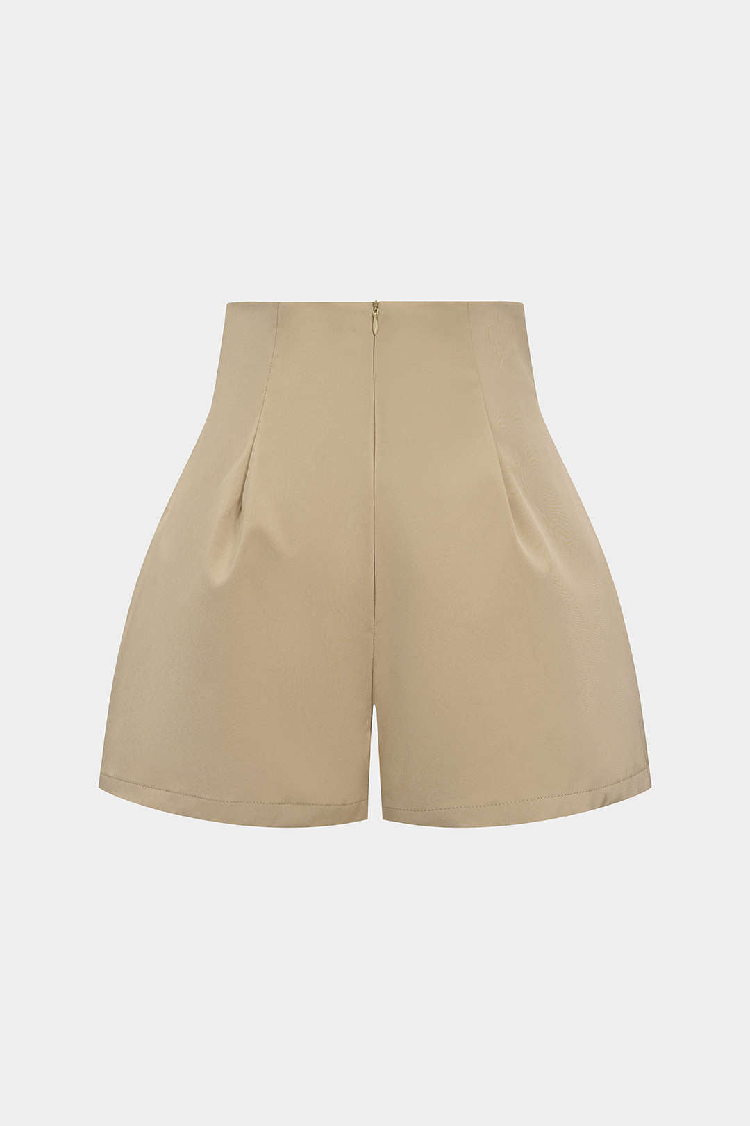 High Waist Ruched Zipper Shorts