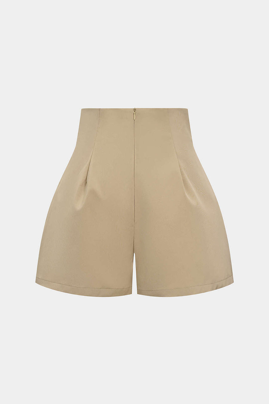 High Waist Ruched Zipper Shorts
