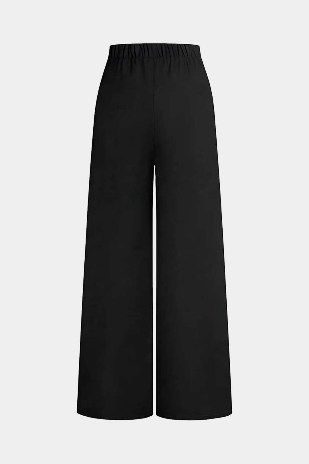 Solid Belted Wide-Leg Pants