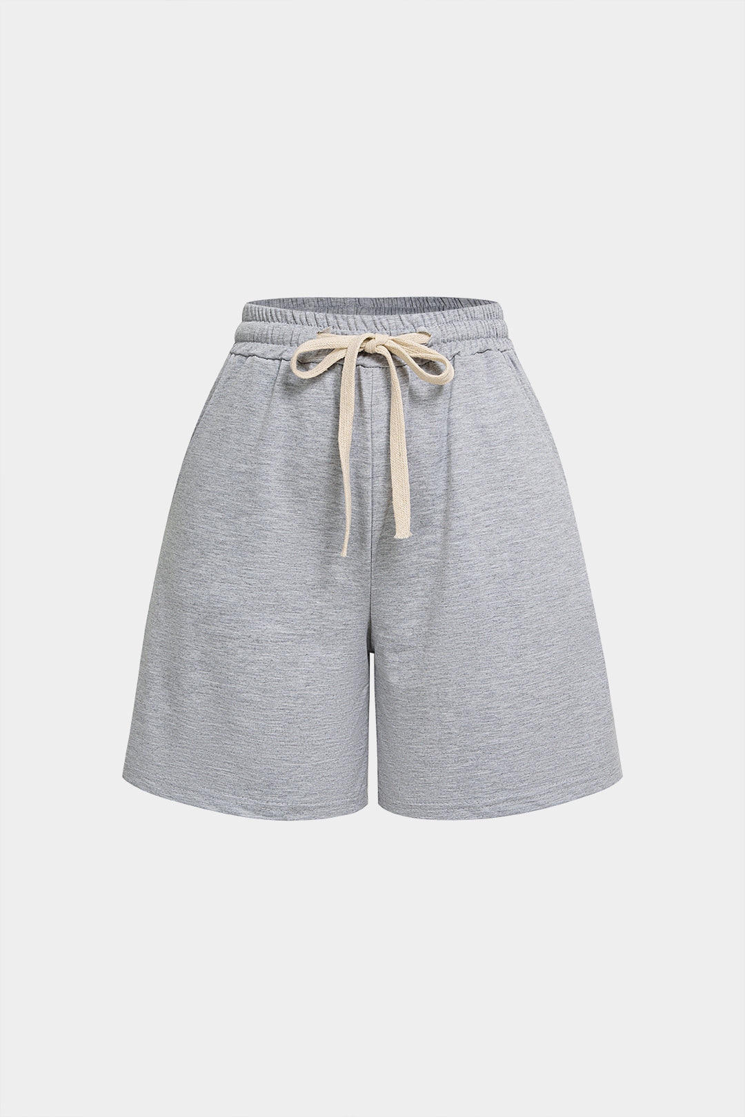 Lace Patchwork Drawstring Tie-Up Shorts