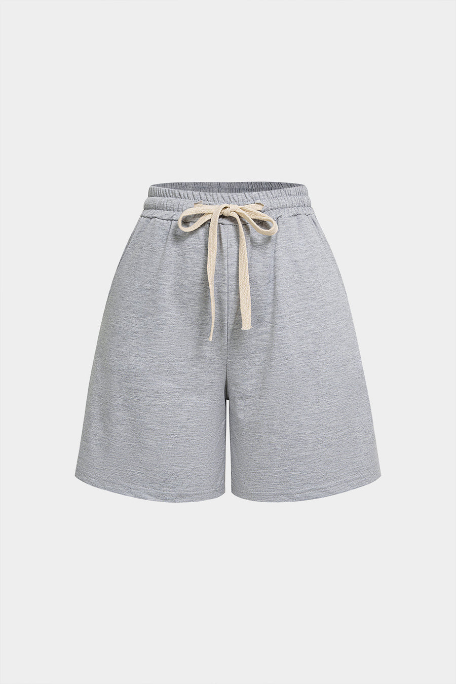 Lace Patchwork Drawstring Tie-Up Shorts