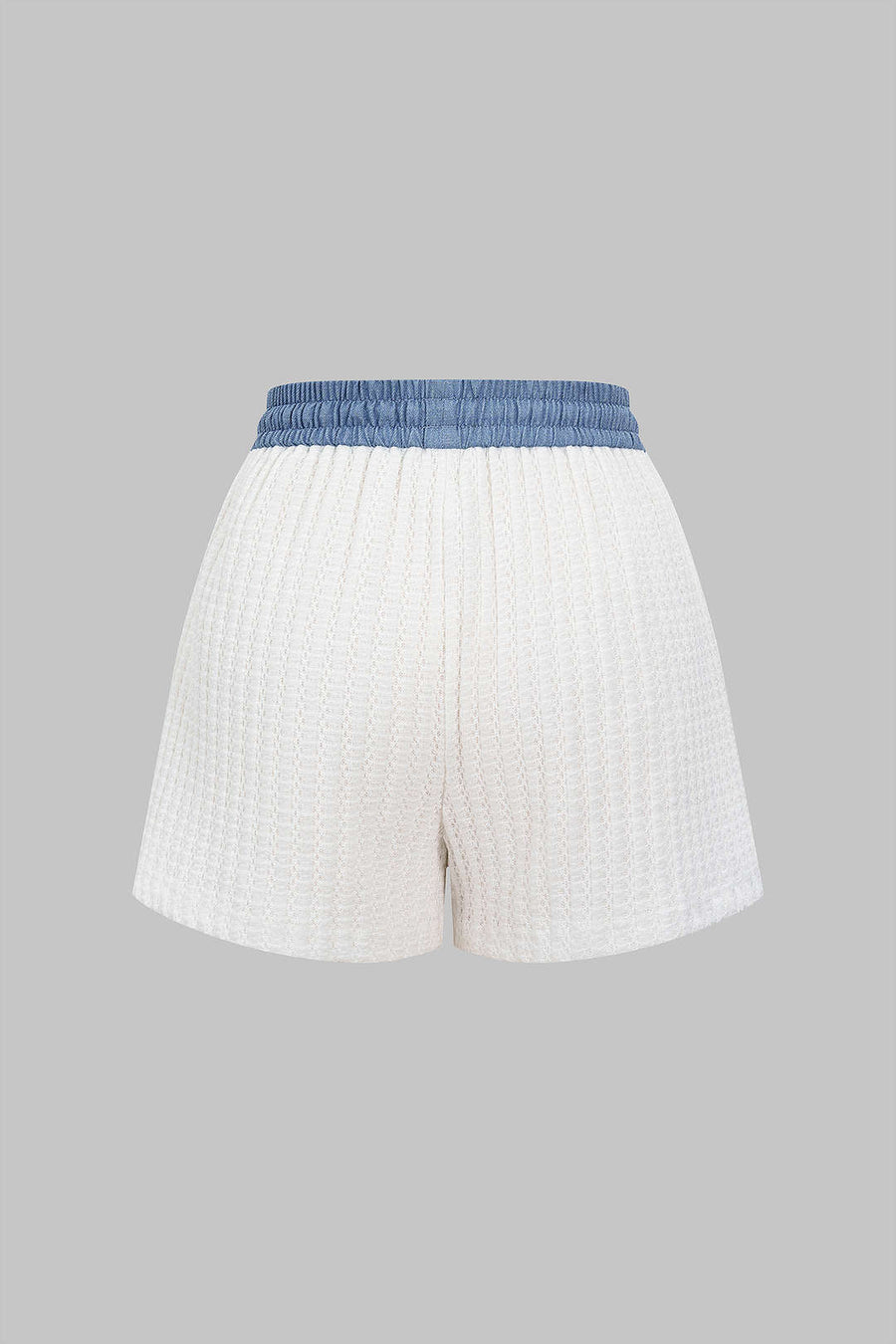 Tie Front Patchwork Shorts