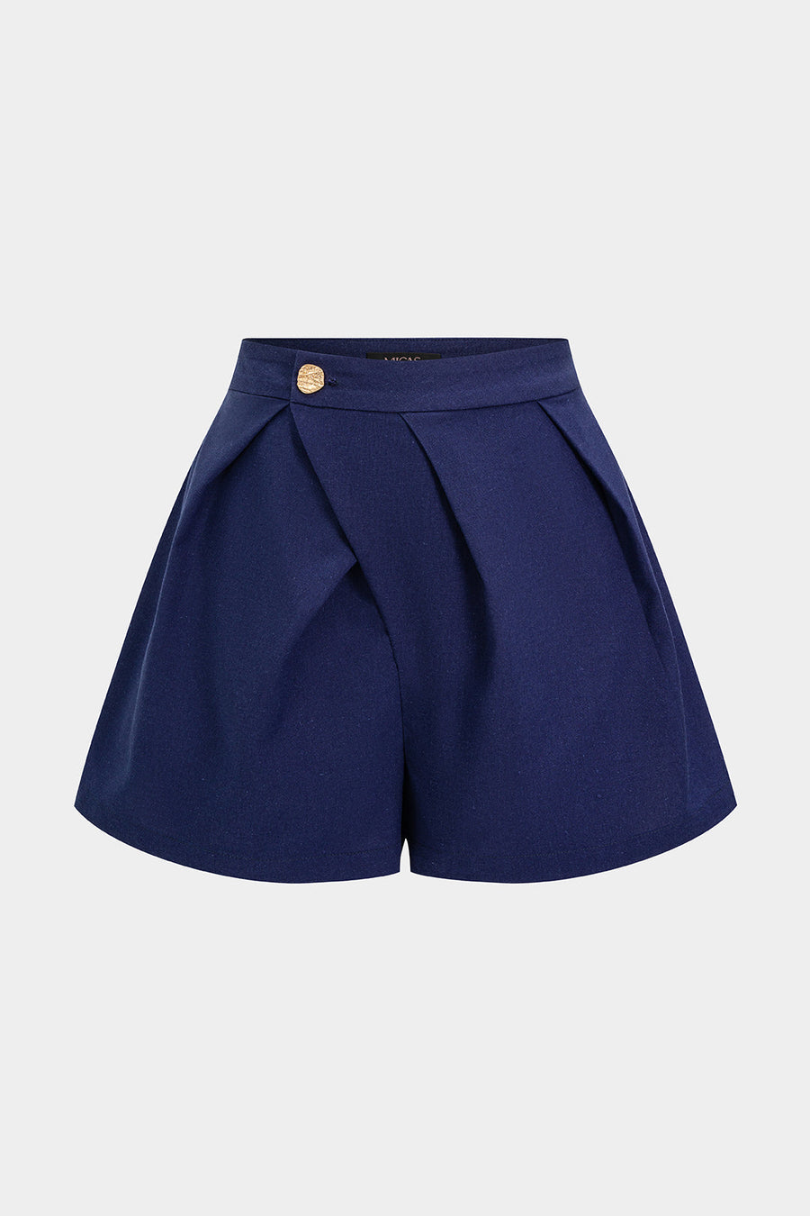 Asymmetrical Button Ruched Shorts