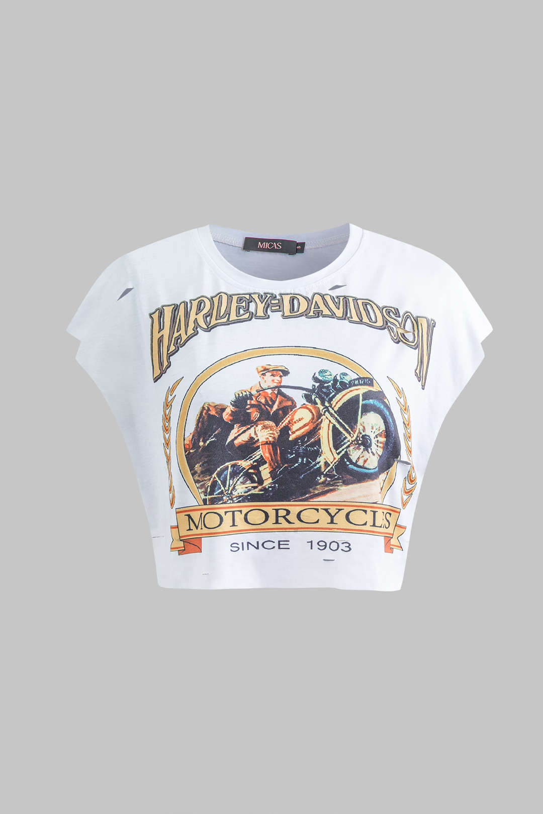 Motorbike Graphic Print Sleeveless T-Shirt