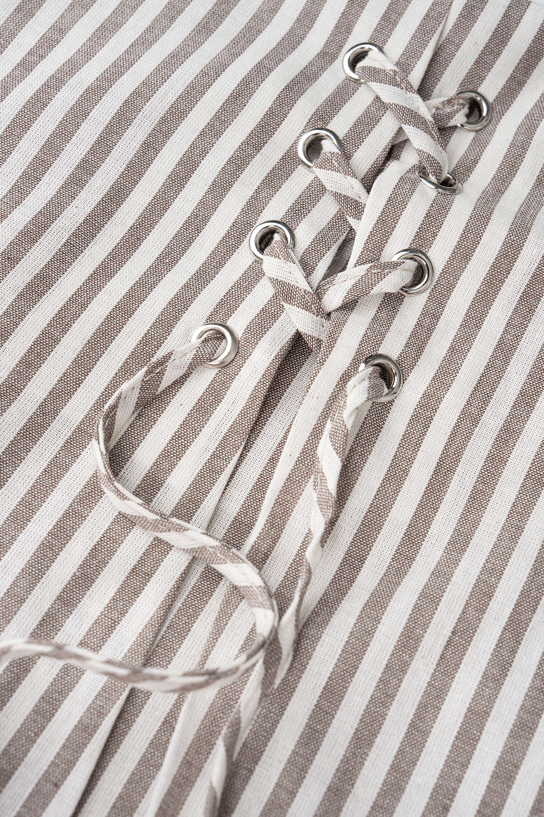Stripes Print Tie-Up Wide Leg Shorts
