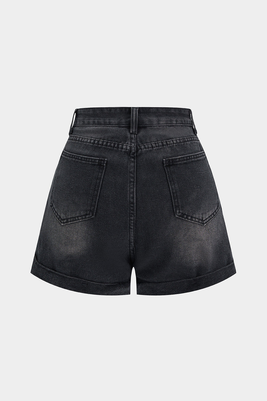 Denim Rhinestone Wide Leg High Waist Shorts