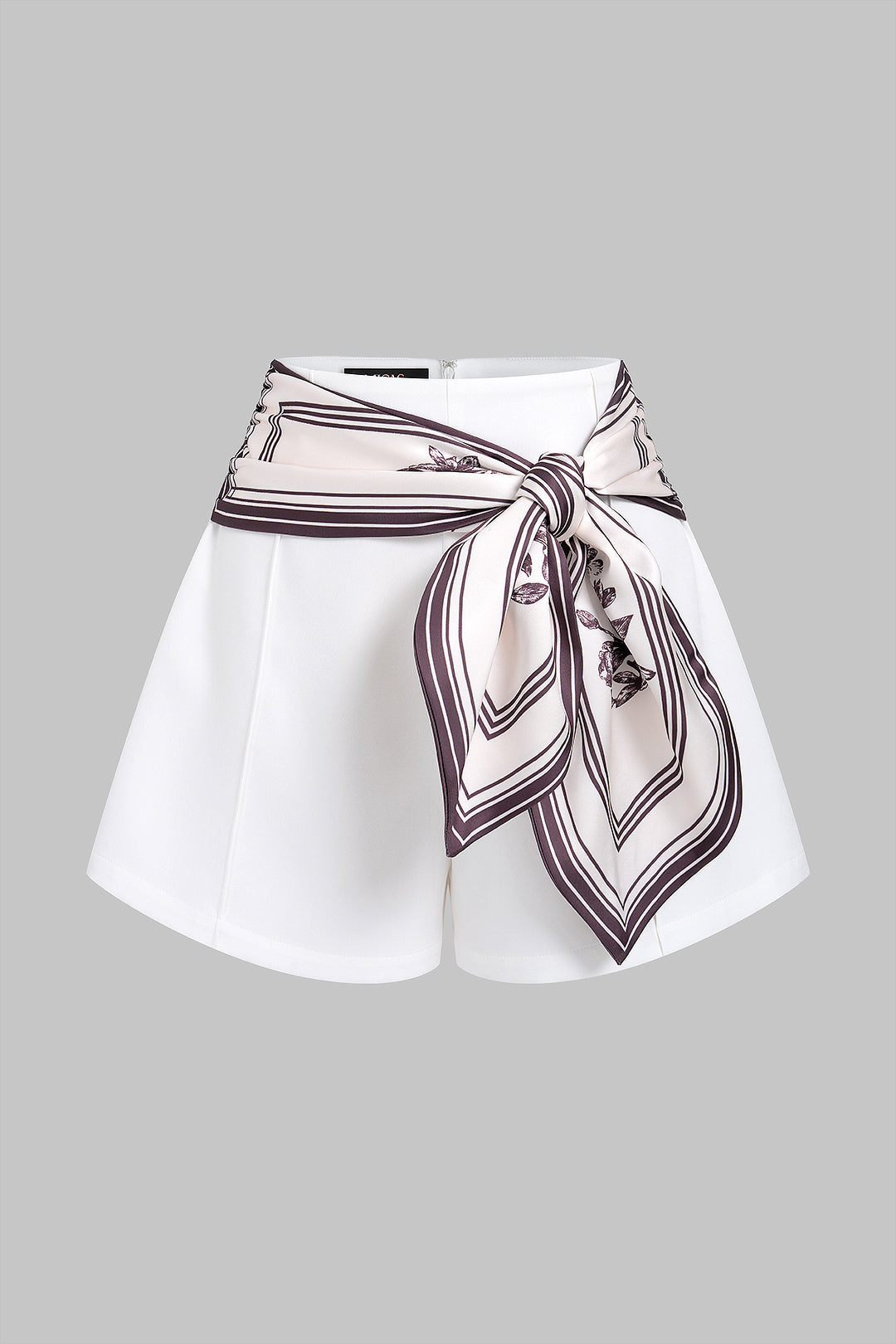 Geometric Print Tie-Up Wide Leg Shorts