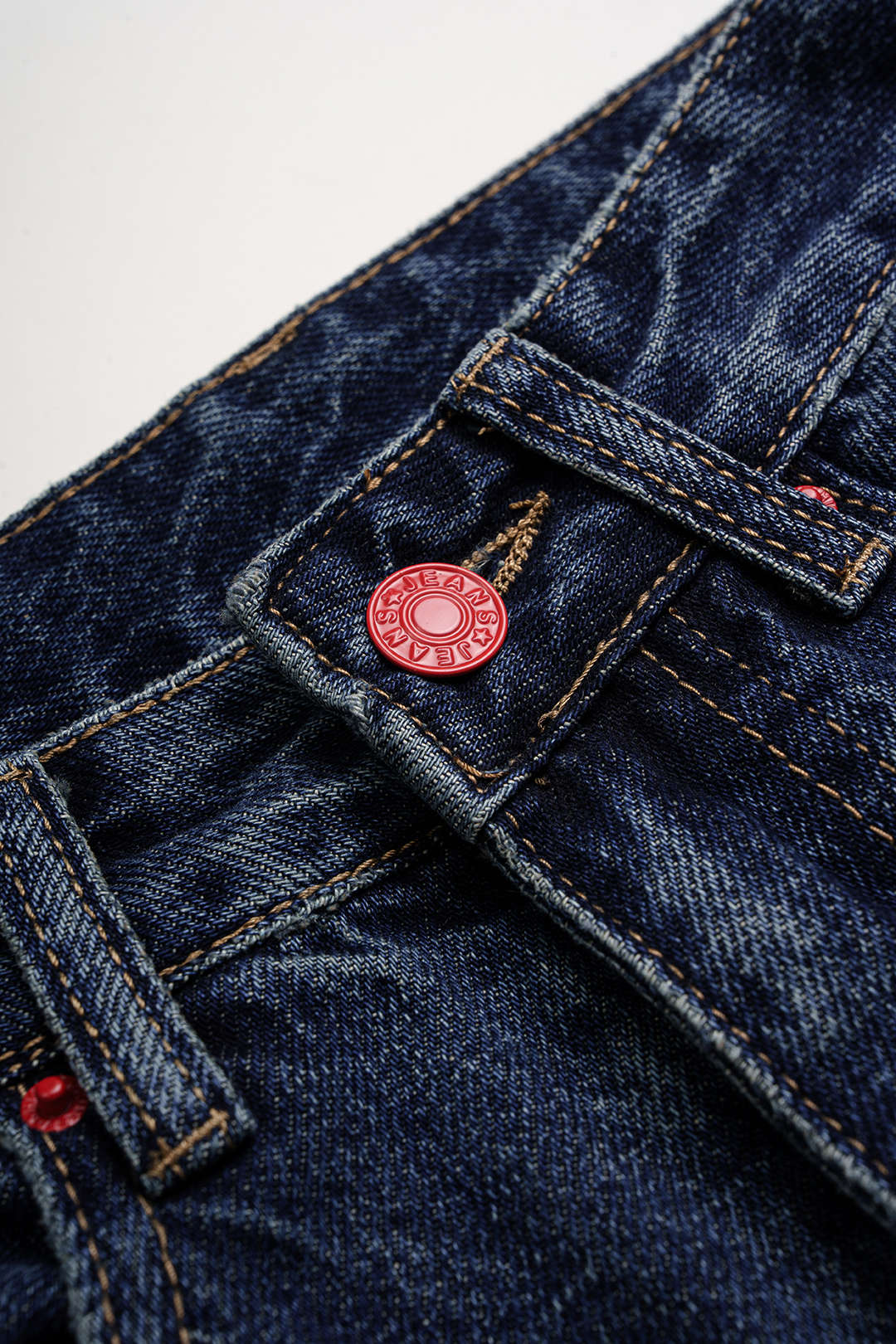 Denim Contrast Trim High Waist Jeans