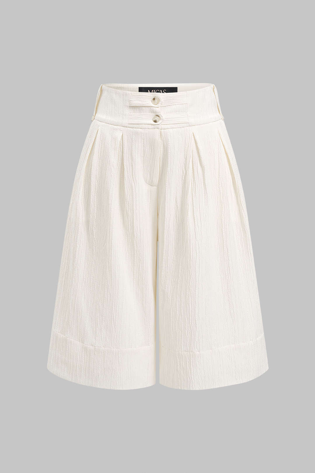 Textured High Waist Shorts