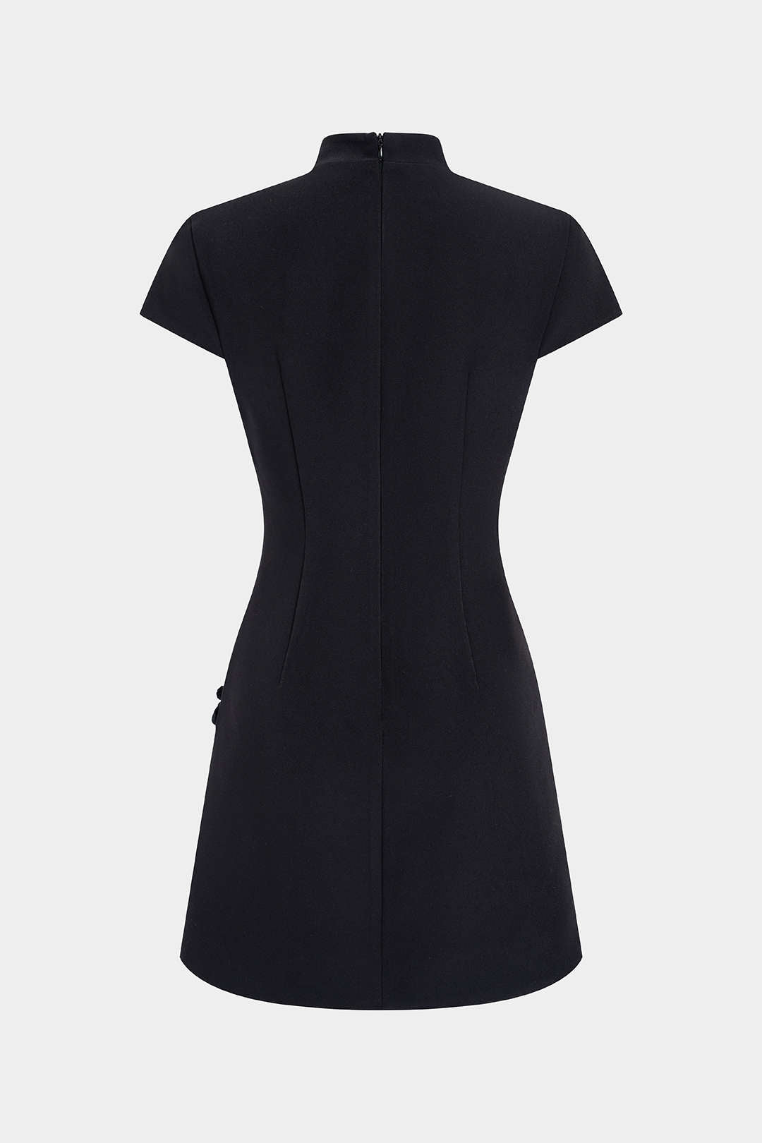 Mock Neck Asymmetrical Slit Sleeveless Mini Dress