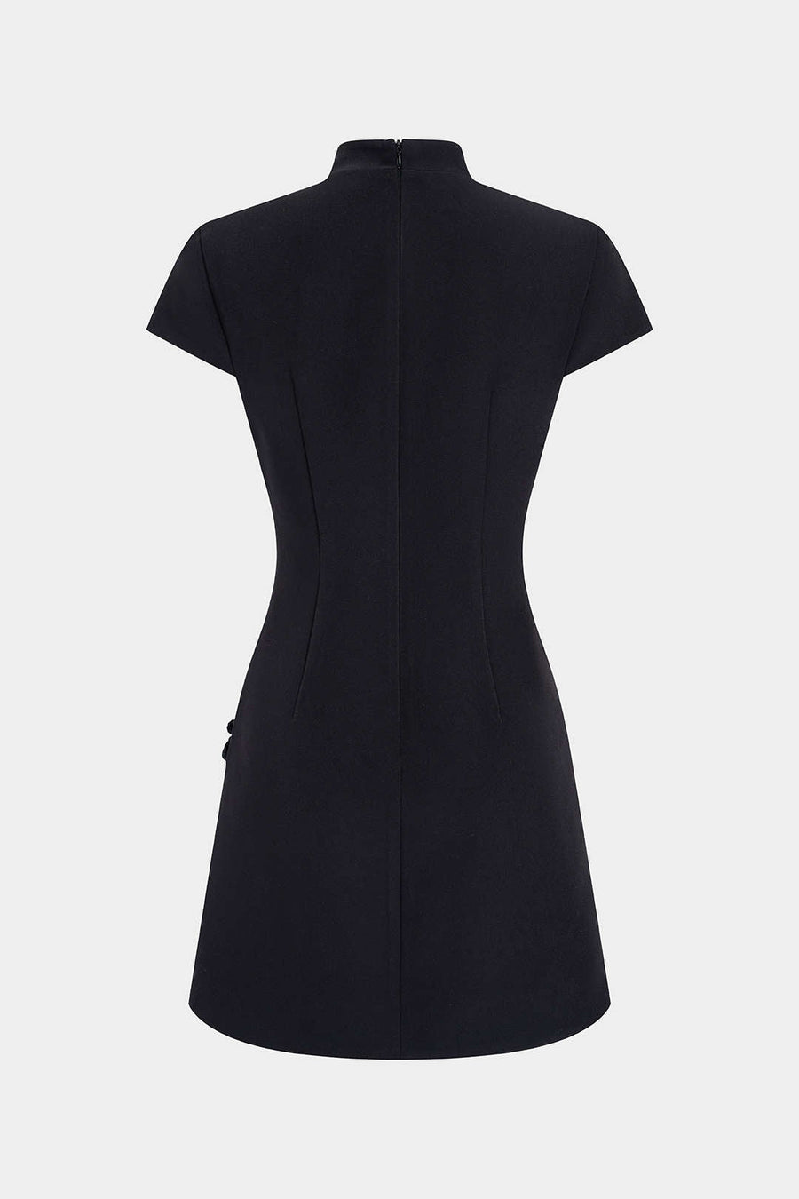 Mock Neck Asymmetrical Slit Sleeveless Mini Dress