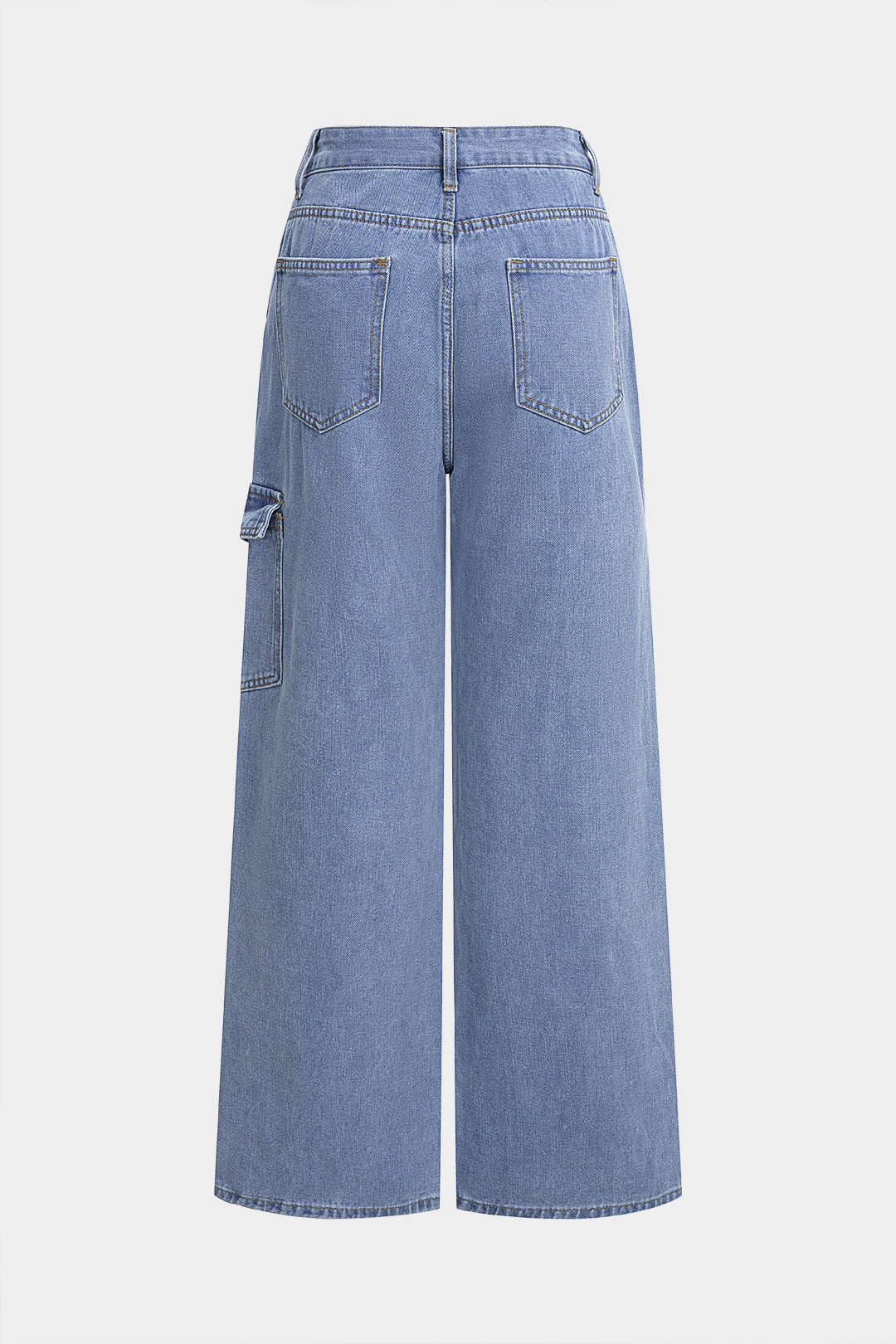 Denim-farkut, joissa on solmittava vyötärö ja suorat lahkeet