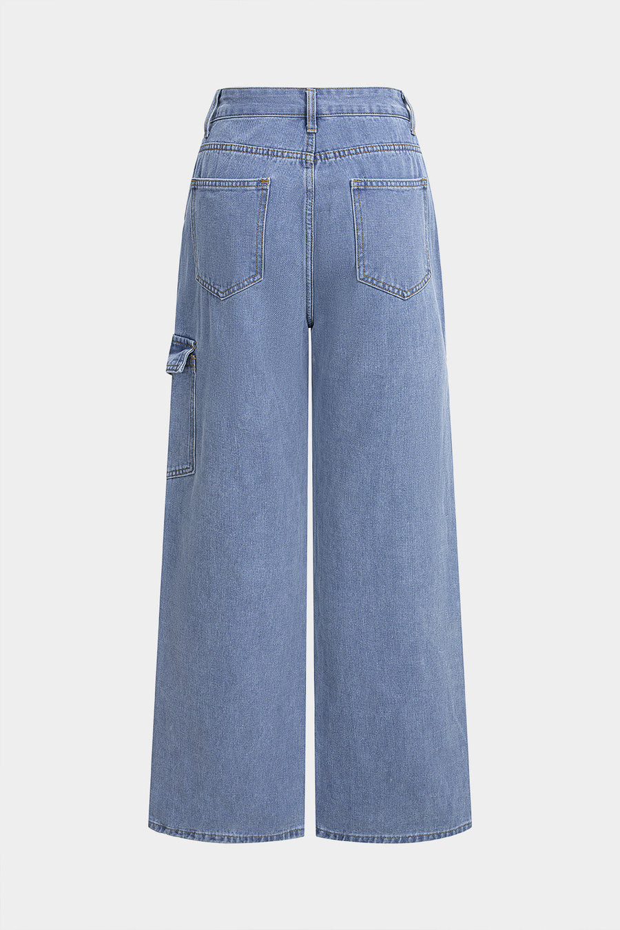 Denim-farkut, joissa on solmittava vyötärö ja suorat lahkeet