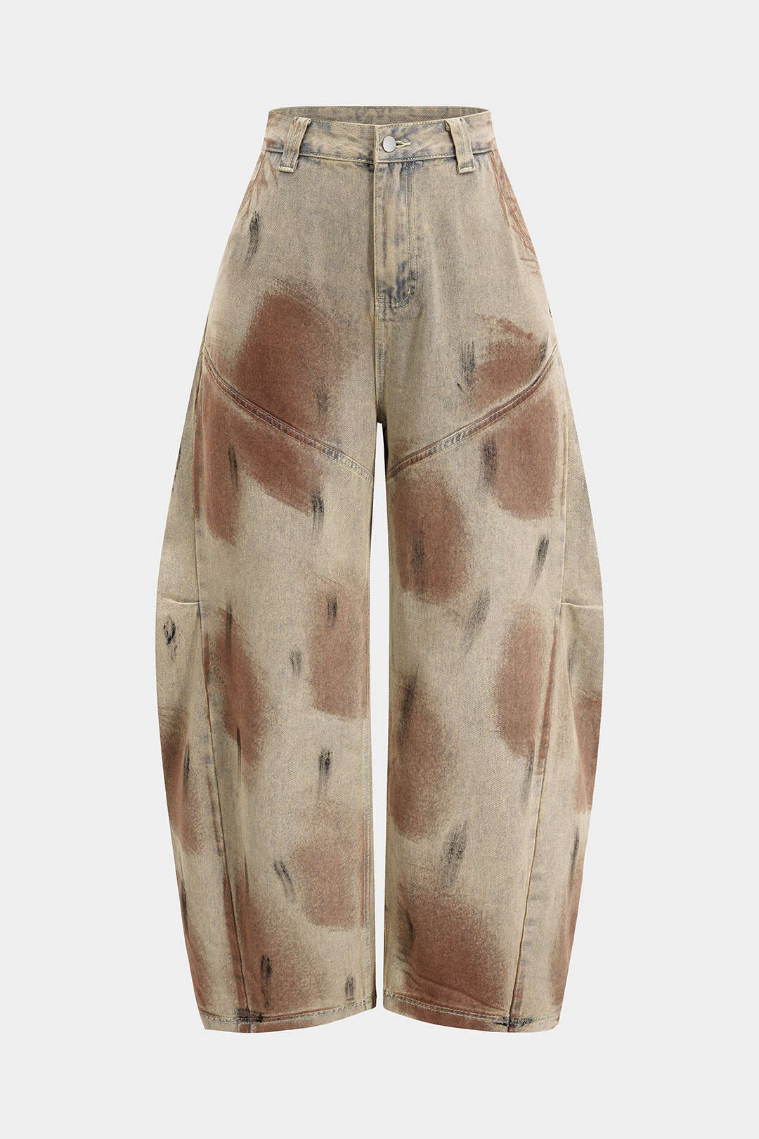 Dirty Denim Wide Leg Barrel Jeans