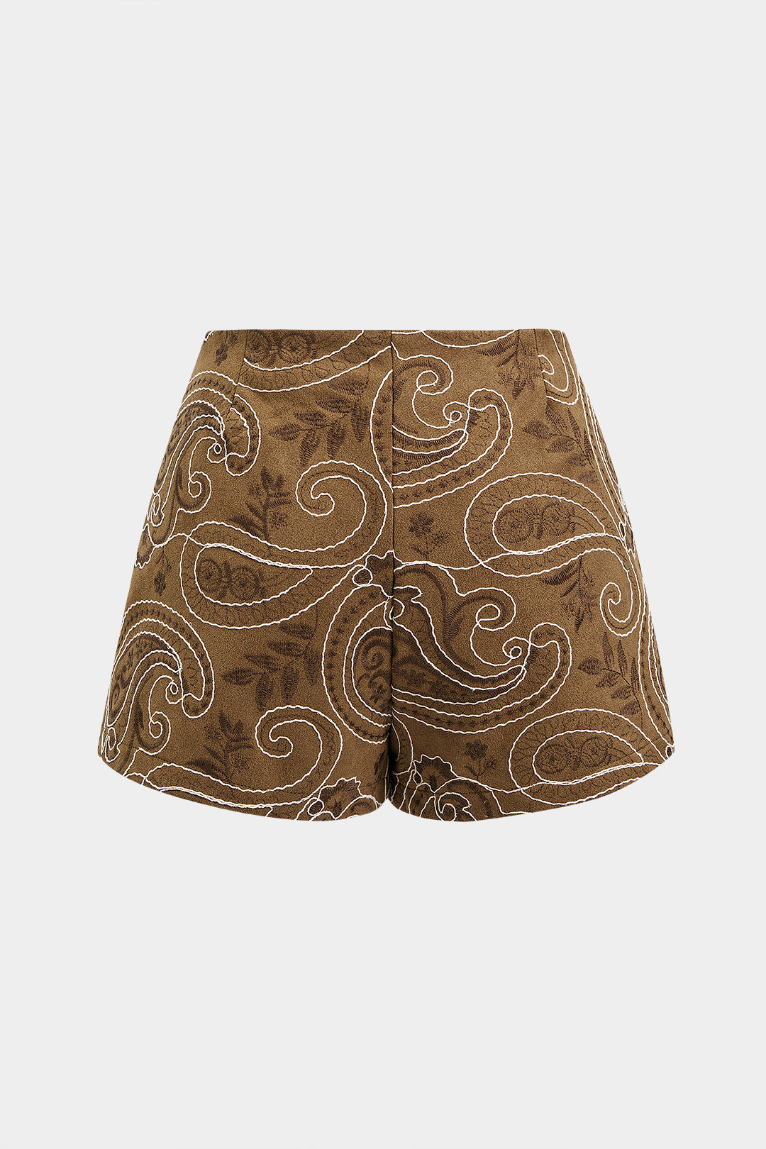 Suede Embroidery Asymmetrical Skort