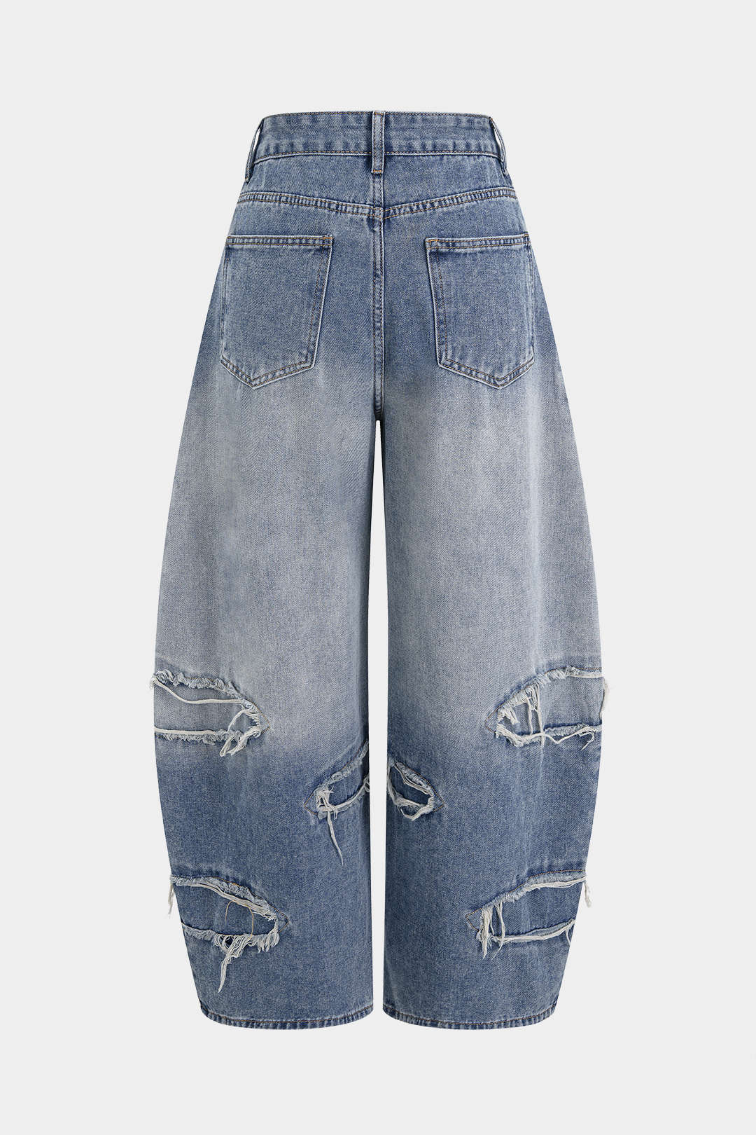 Denim Ripped Wide Leg Jeans