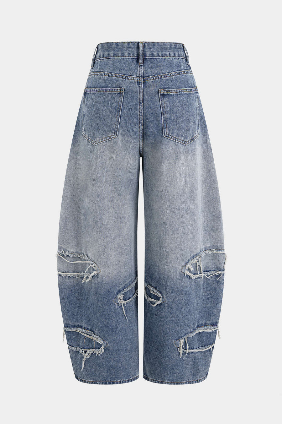Denim Ripped Wide Leg Jeans