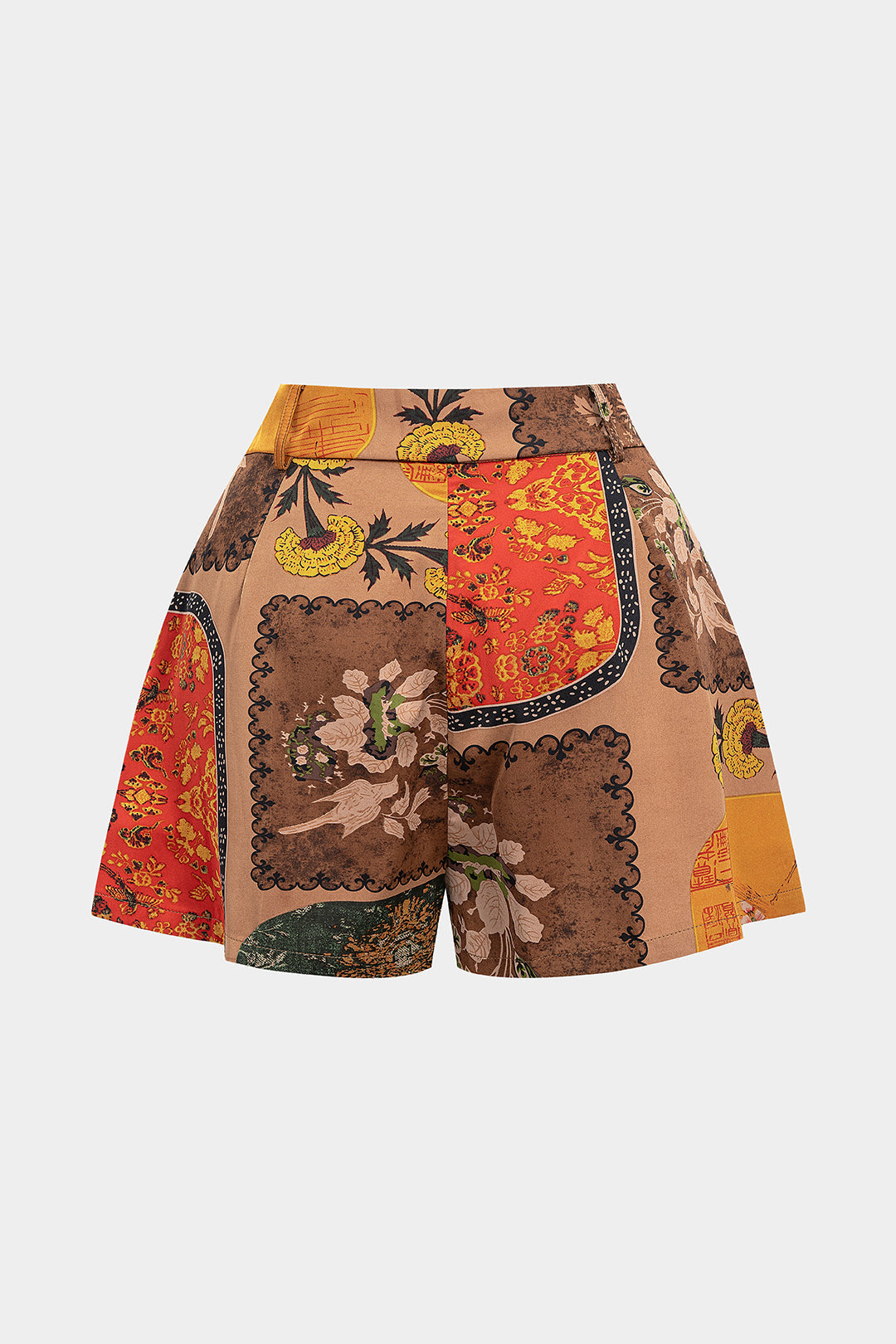 Floral Contrast Print Shorts