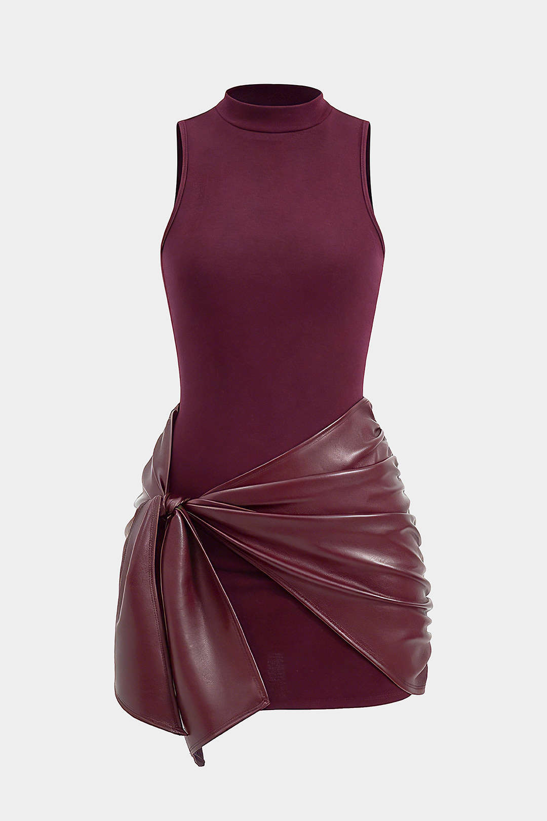 Tie Front Sleeveless Mini Dress