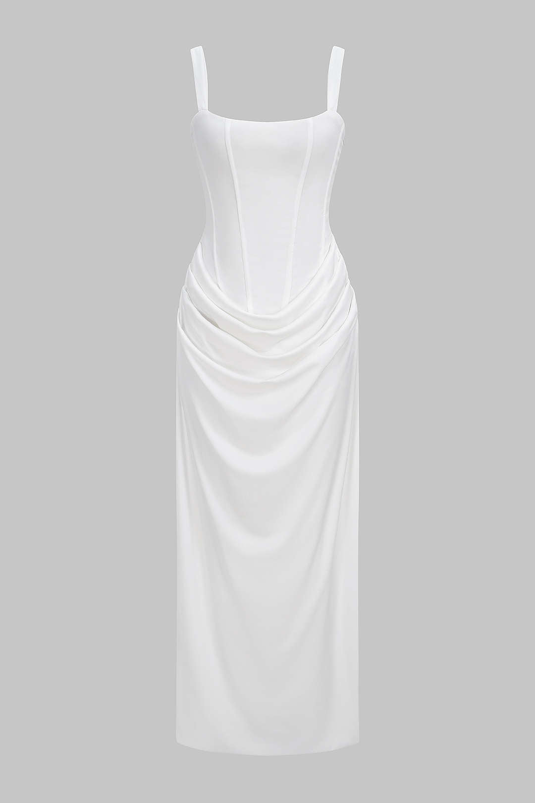 Tie Back Ruched Sleeveless Maxi Dress