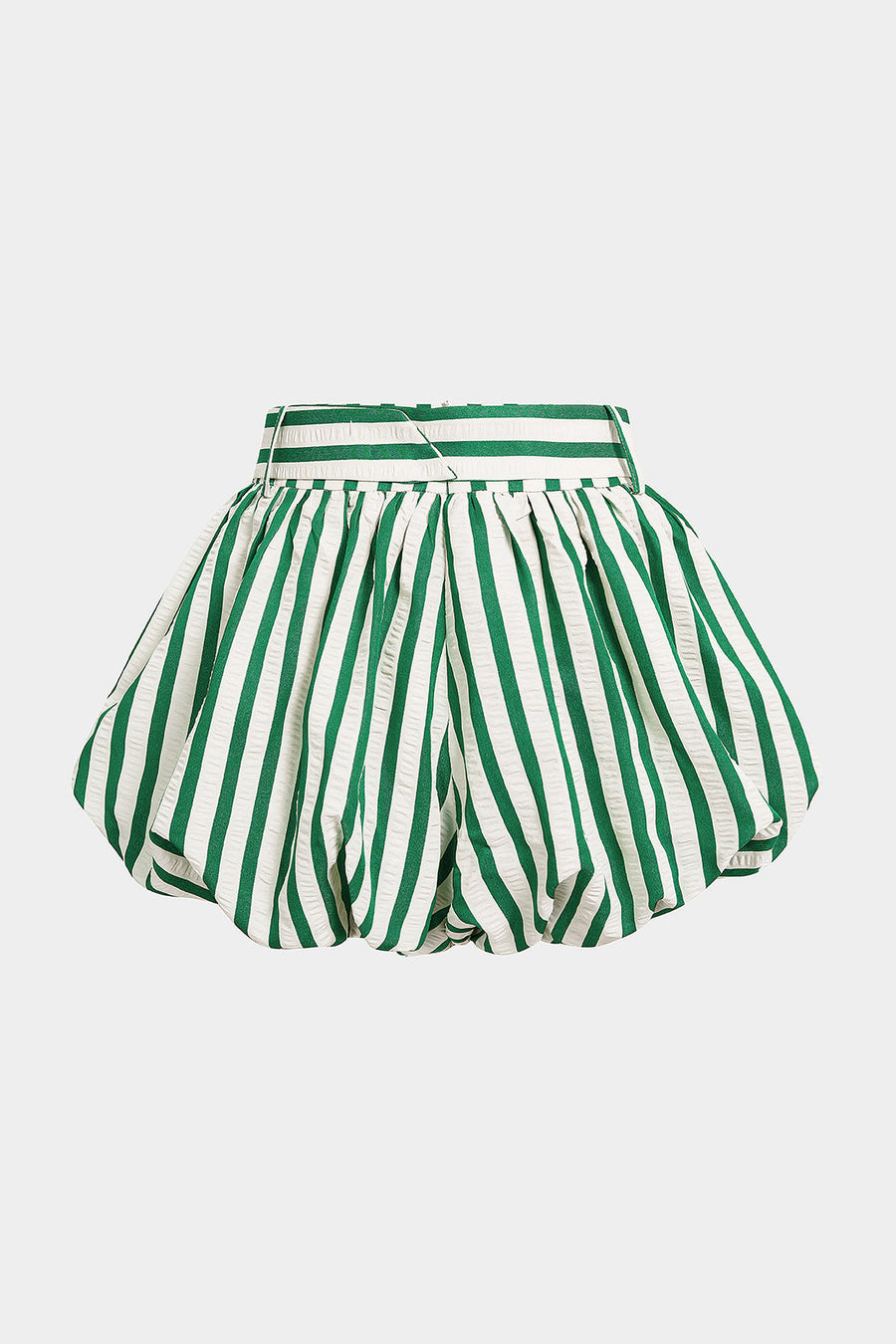 Striped Textured Ruched Shorts