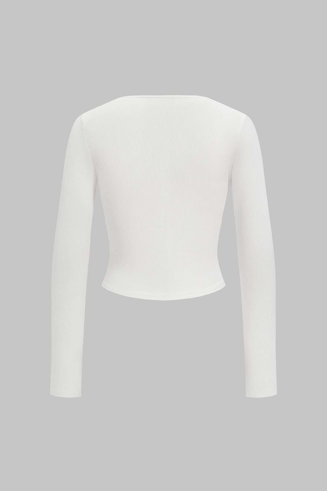 Square Neck Rhinestone Long Sleeve T-shirt