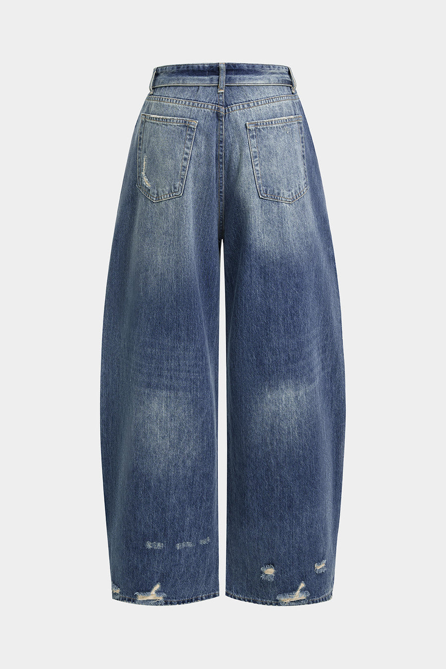 Asymmetriset, kuluneet denim-farkut