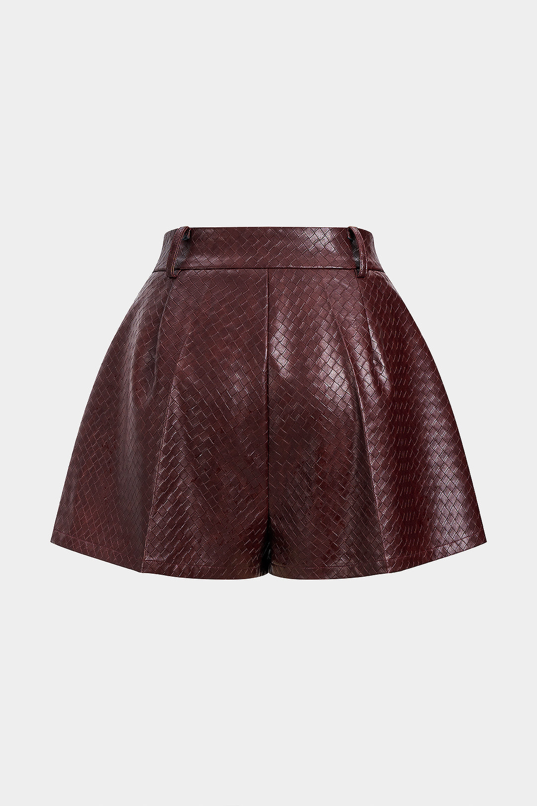 Woven Pattern Faux Leather Shorts