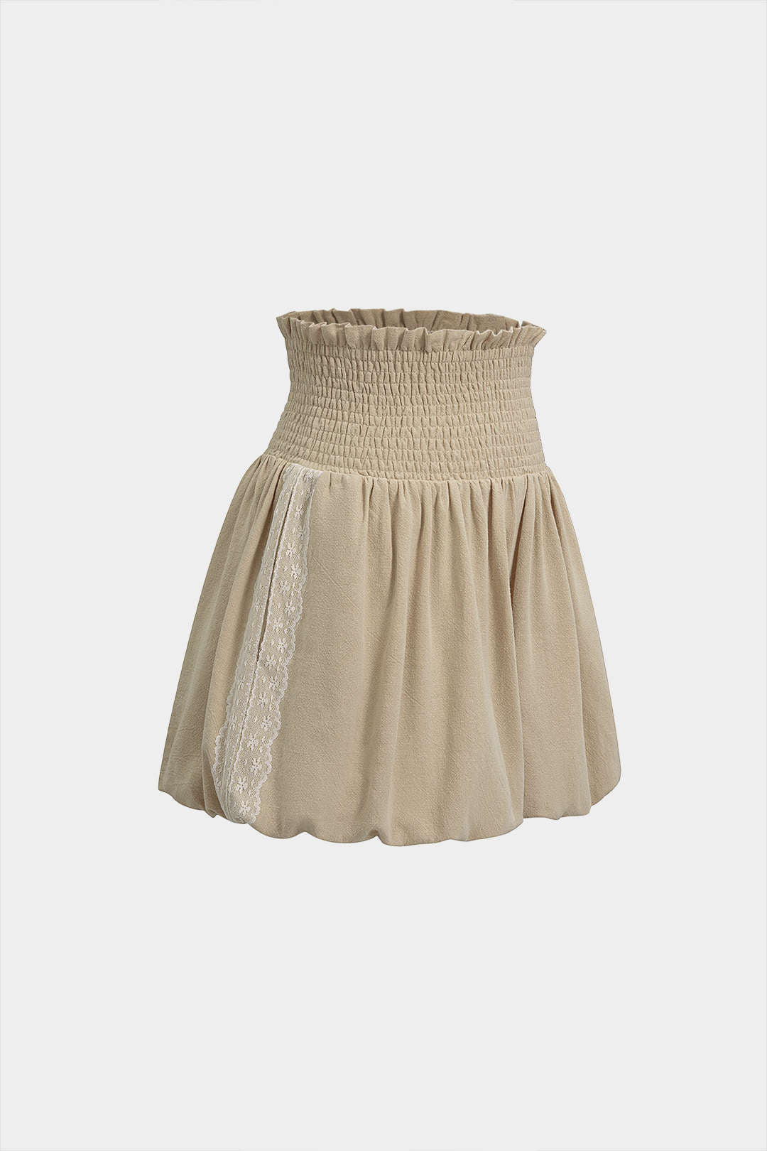 High Waist Shirred Ruched Shorts