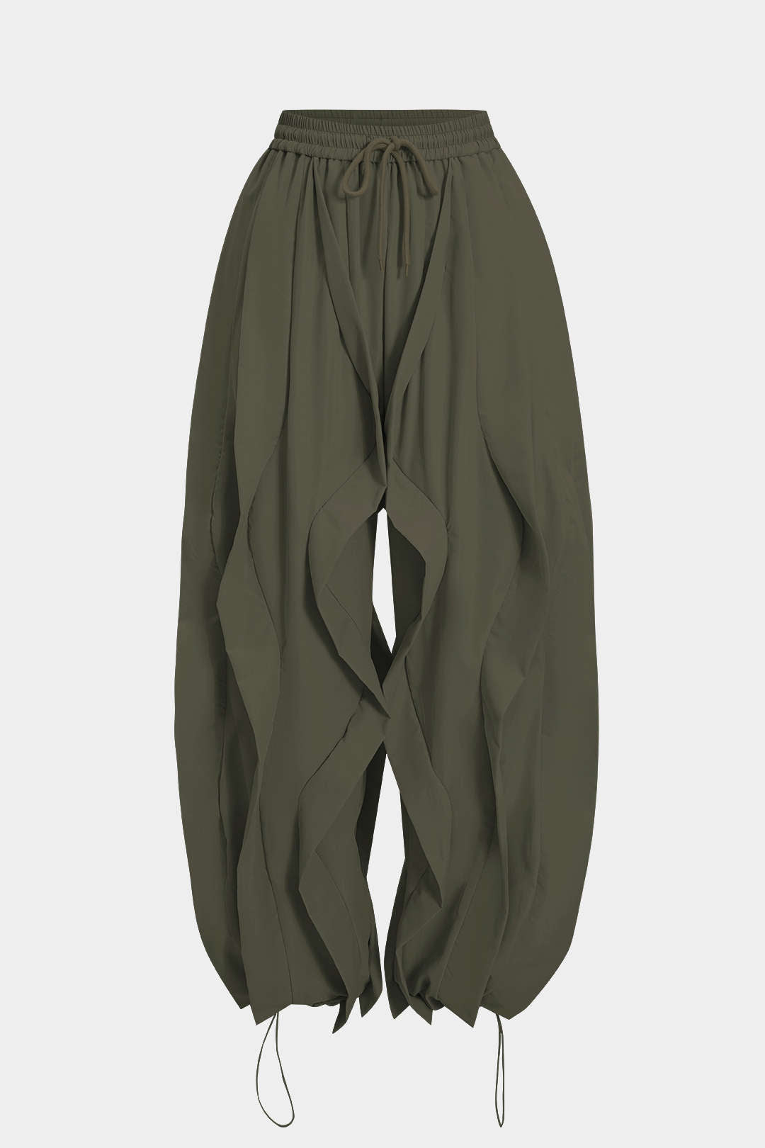 Drawstring Ruffle Trousers