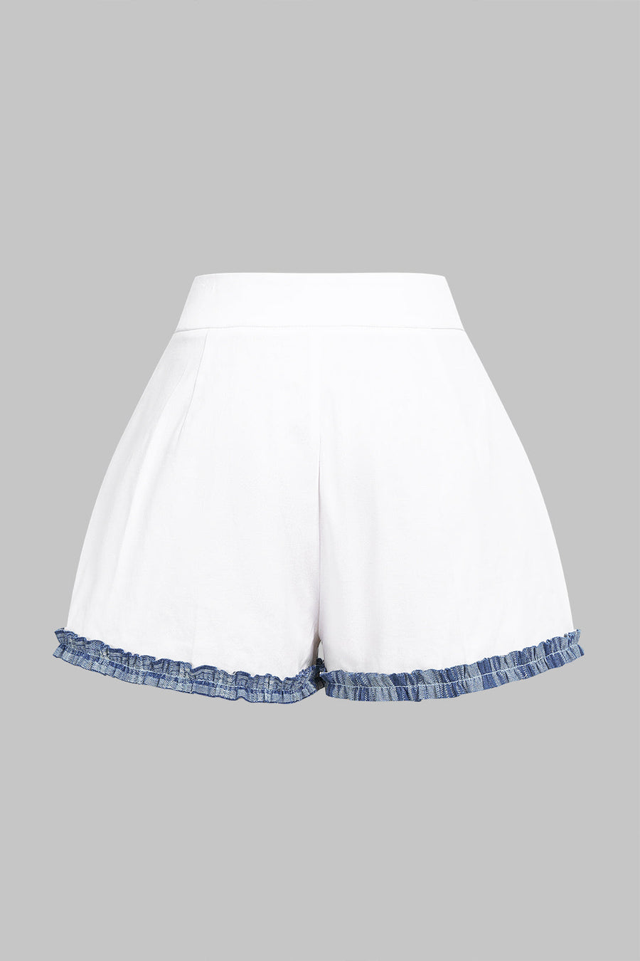 Contrast Zipper Wide Leg Shorts