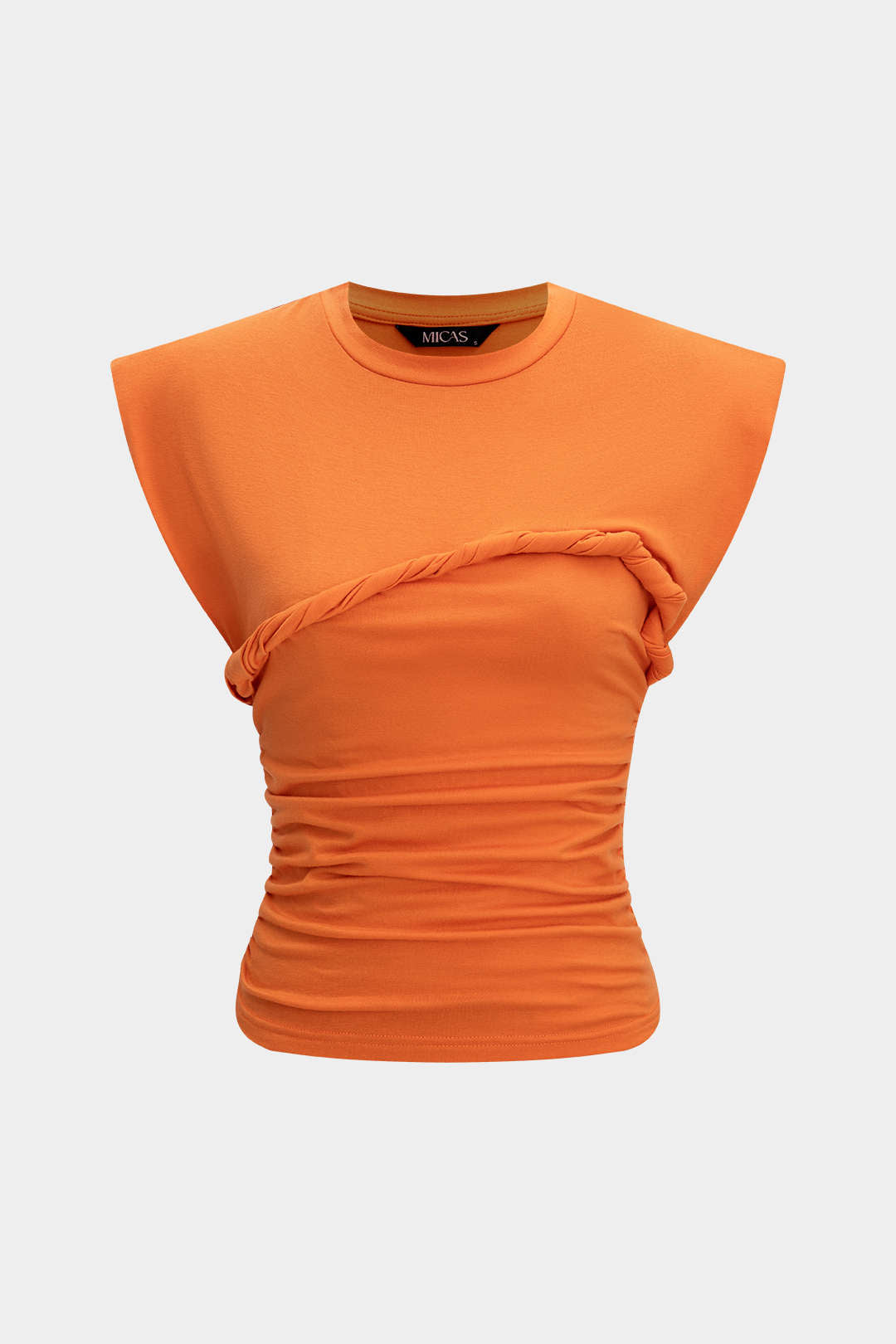 Solid Twist Round Neck T-Shirt