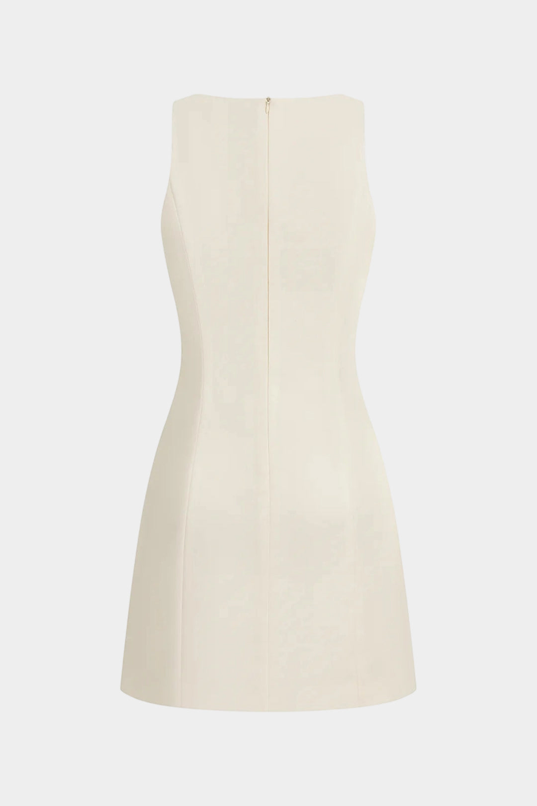 Floral Print Square Neck Metallic Button Sleeveless Mini Dress