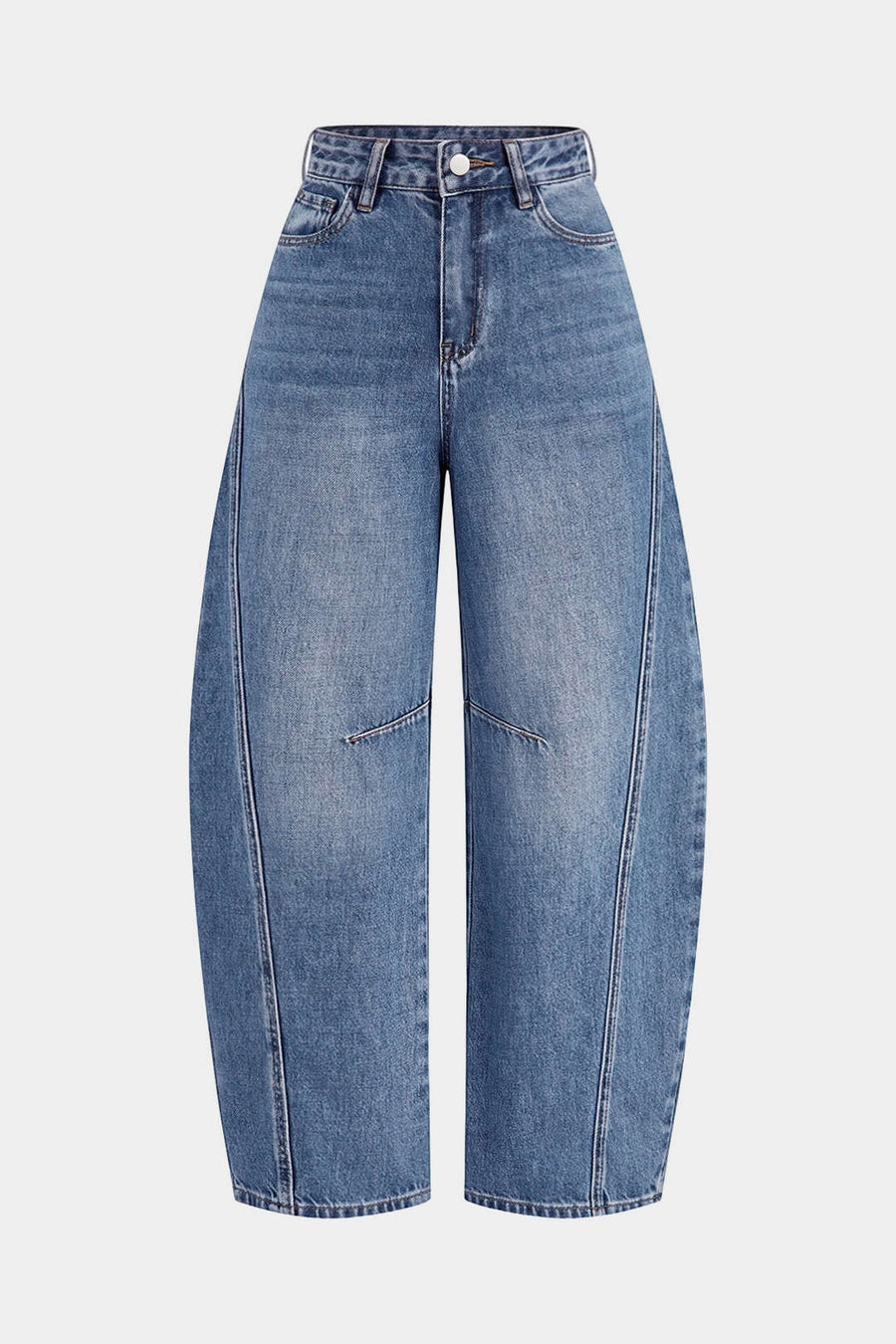 Denim-farkut, joissa on tynnyrimäiset lahkeet