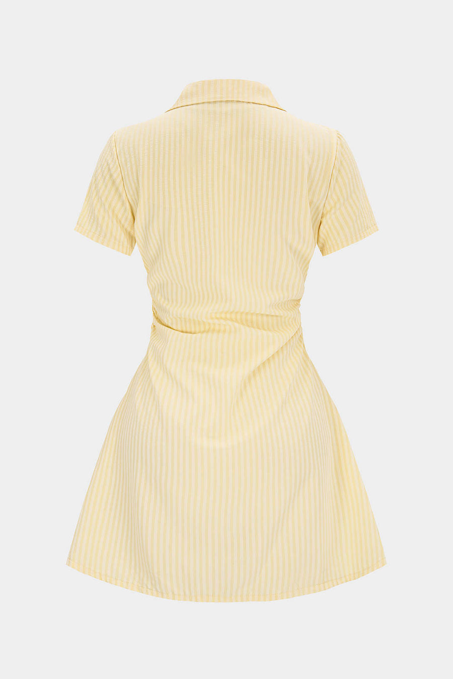 Stripes Print V-Neck Short Sleeve Mini Dress