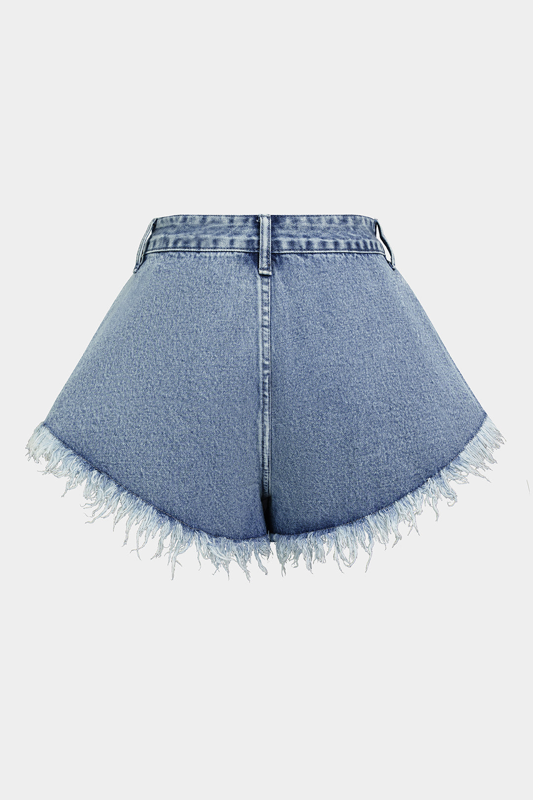 Denim Frayed Wide Leg Shorts