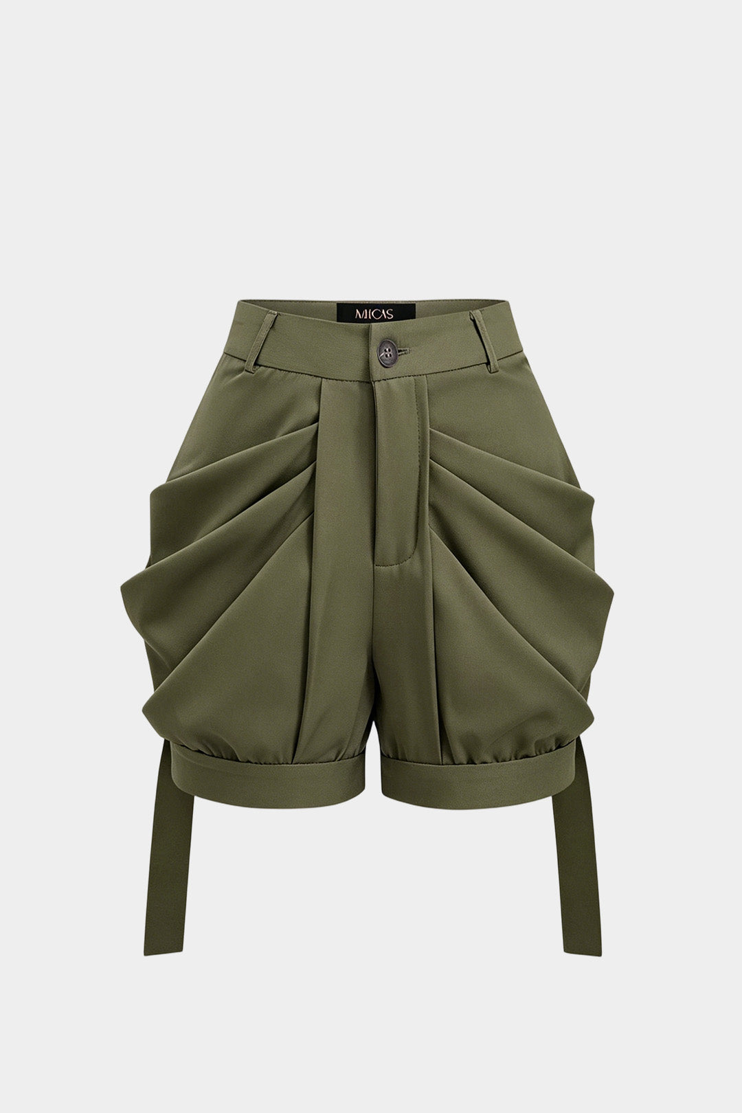 Ruched Button Shorts