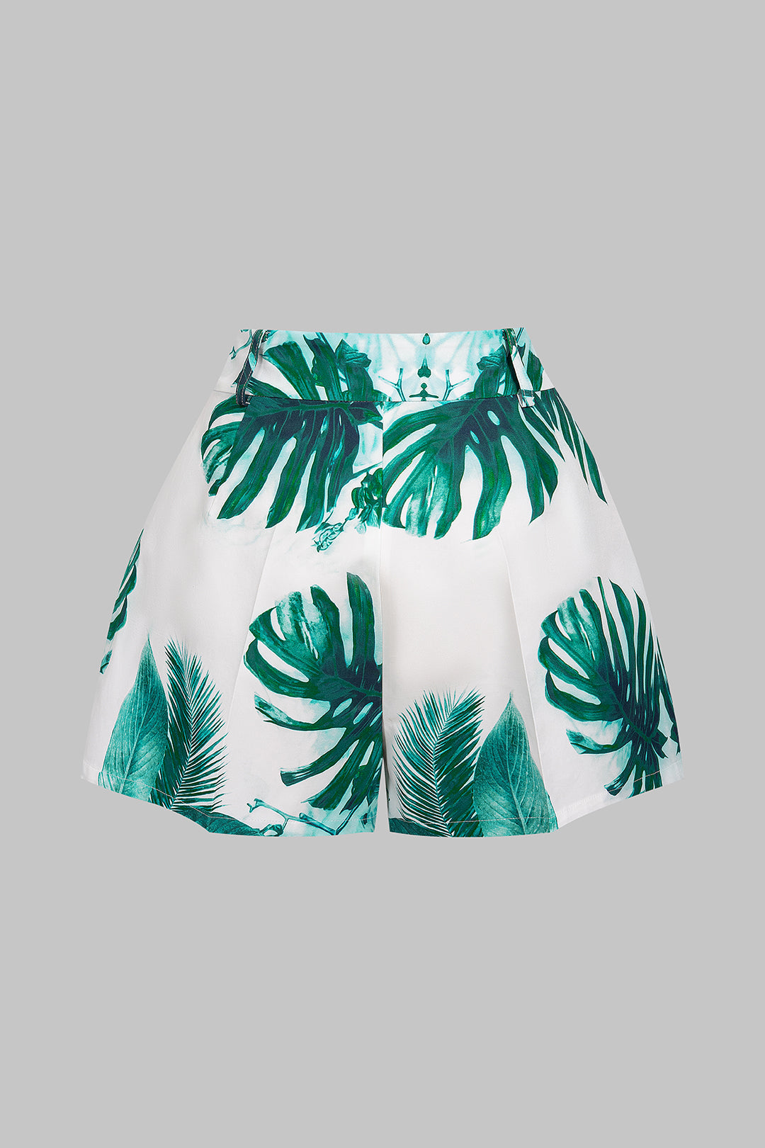 Leaves Print High Waist Shorts