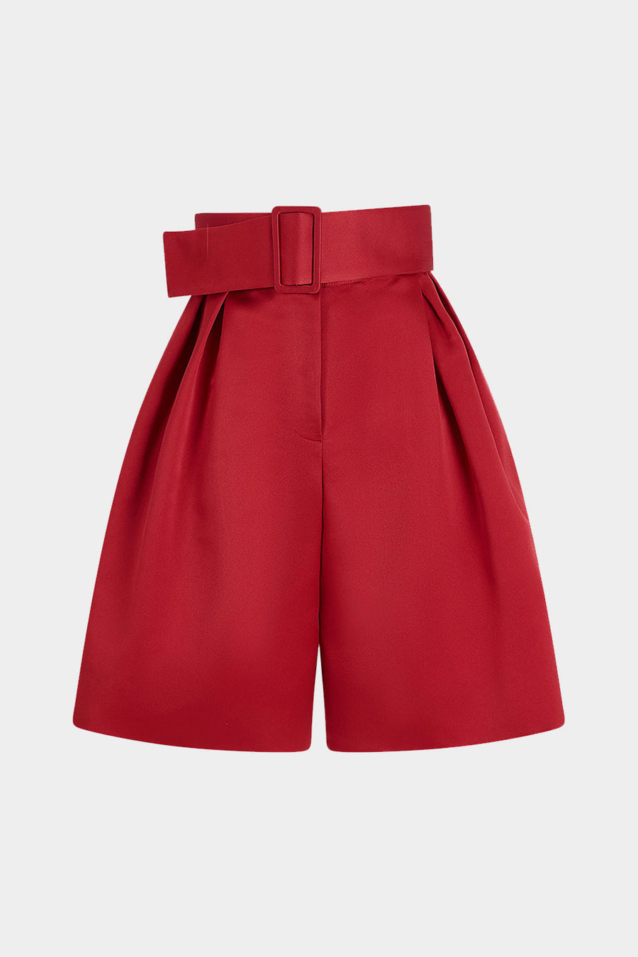 Solid Belted High Waist Wide Leg Shorts