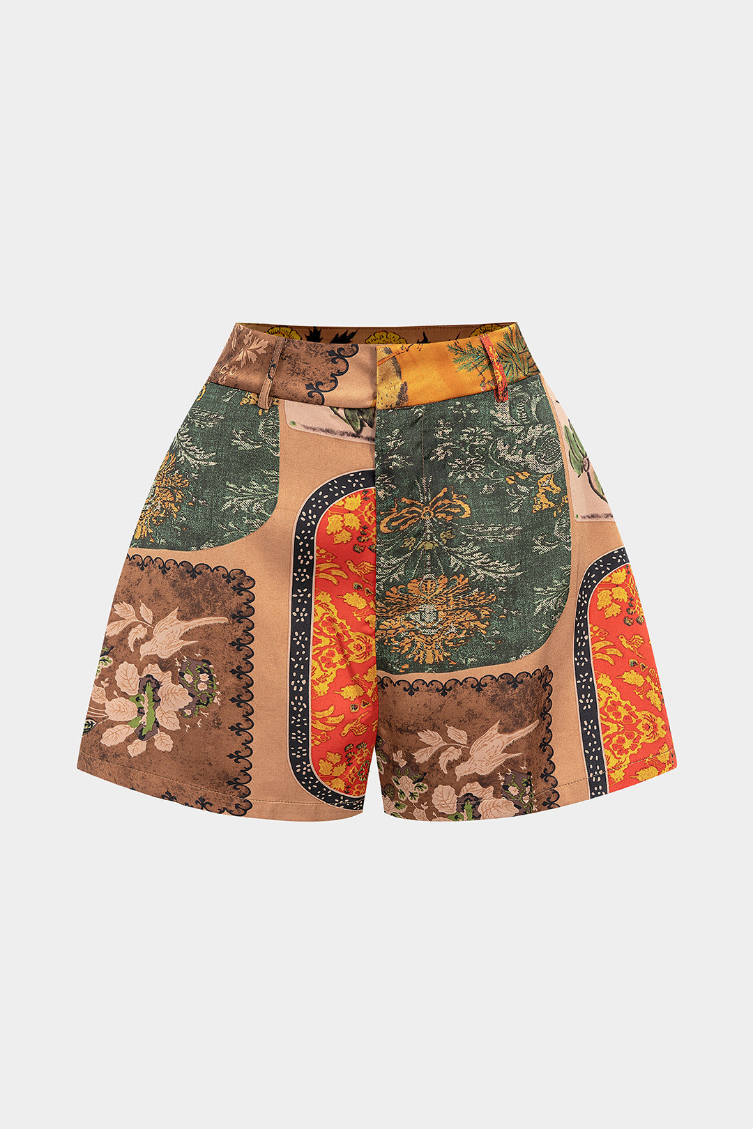 Floral Contrast Print Shorts