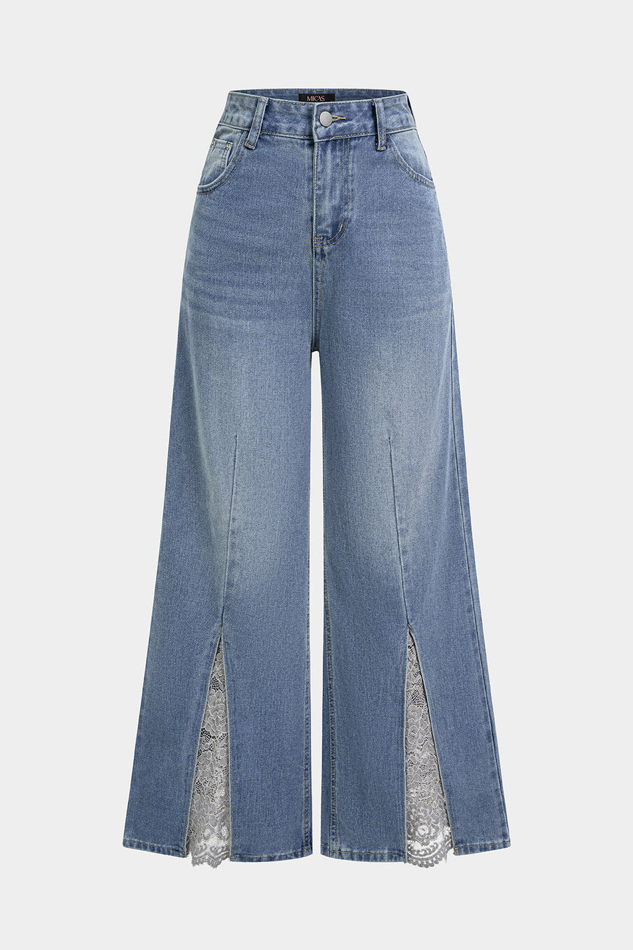 Denim Patchwork Wide Leg Jeans
