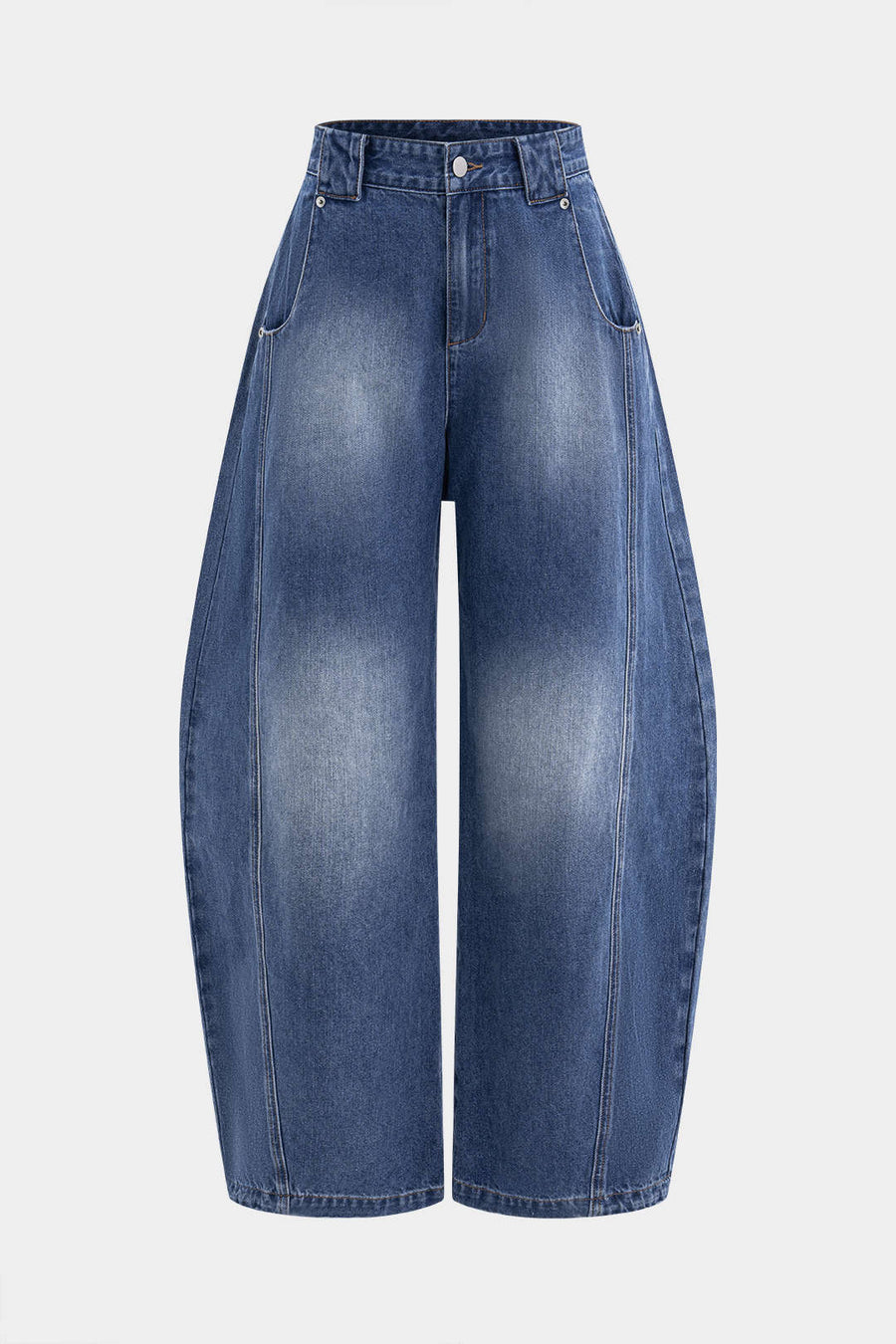 Denim Wide Leg Barrel Jeans