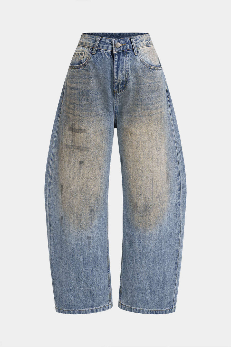 Asymmetriset, leveälahkeiset denimfarkut