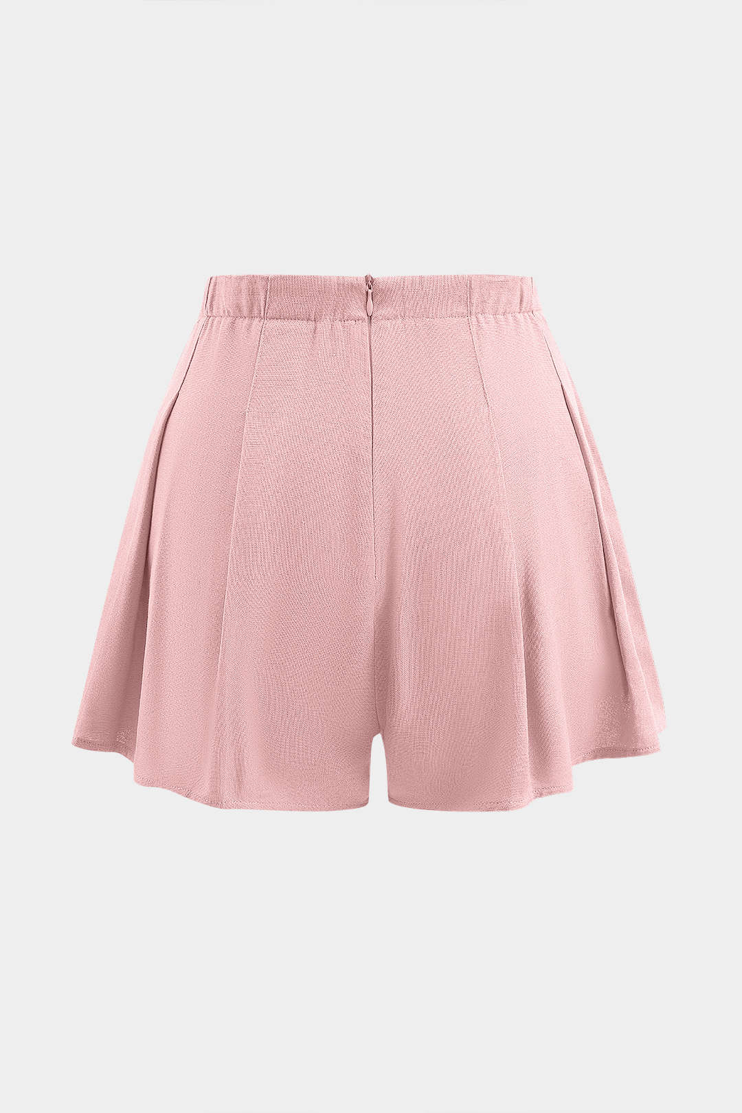 Linen Pleated Zipper Shorts