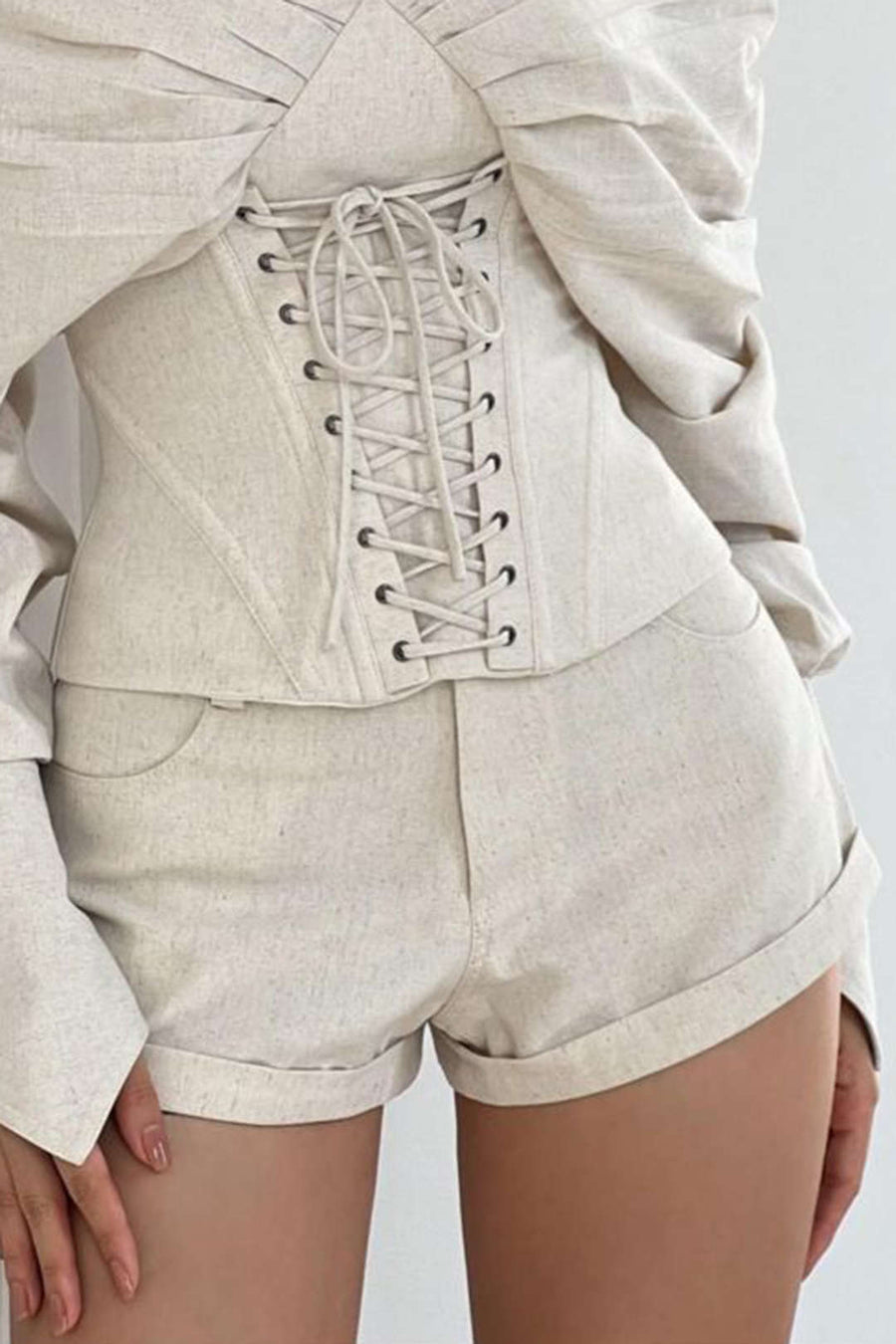 Linen Elastic Waisted Shorts