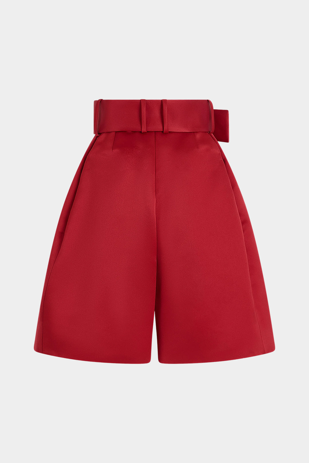Solid Belted High Waist Wide Leg Shorts