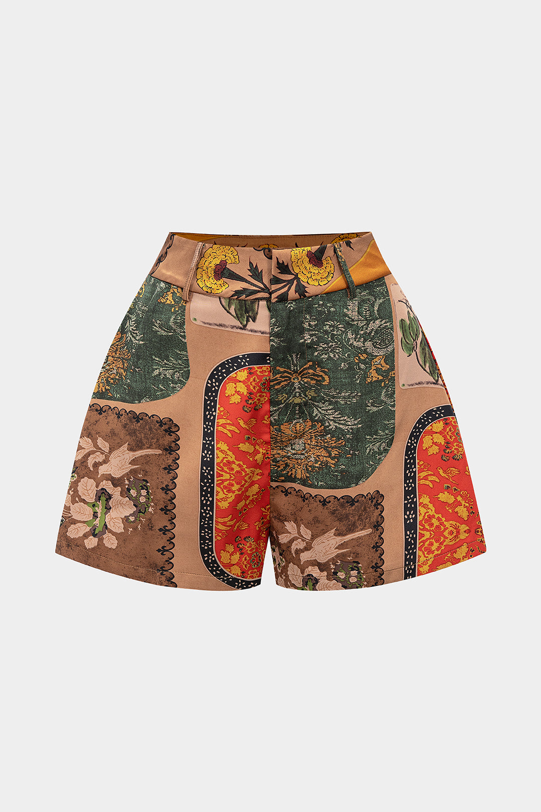 Floral Contrast Print Shorts