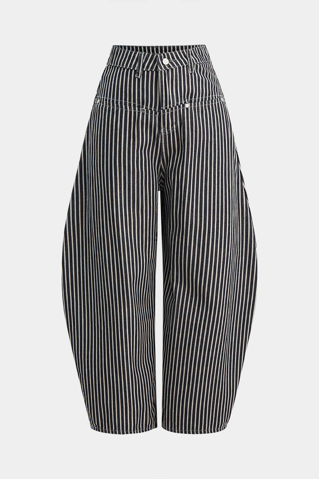 Stripes Print Barrel Pants